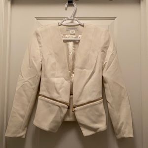 Forever New cream coat with zippers